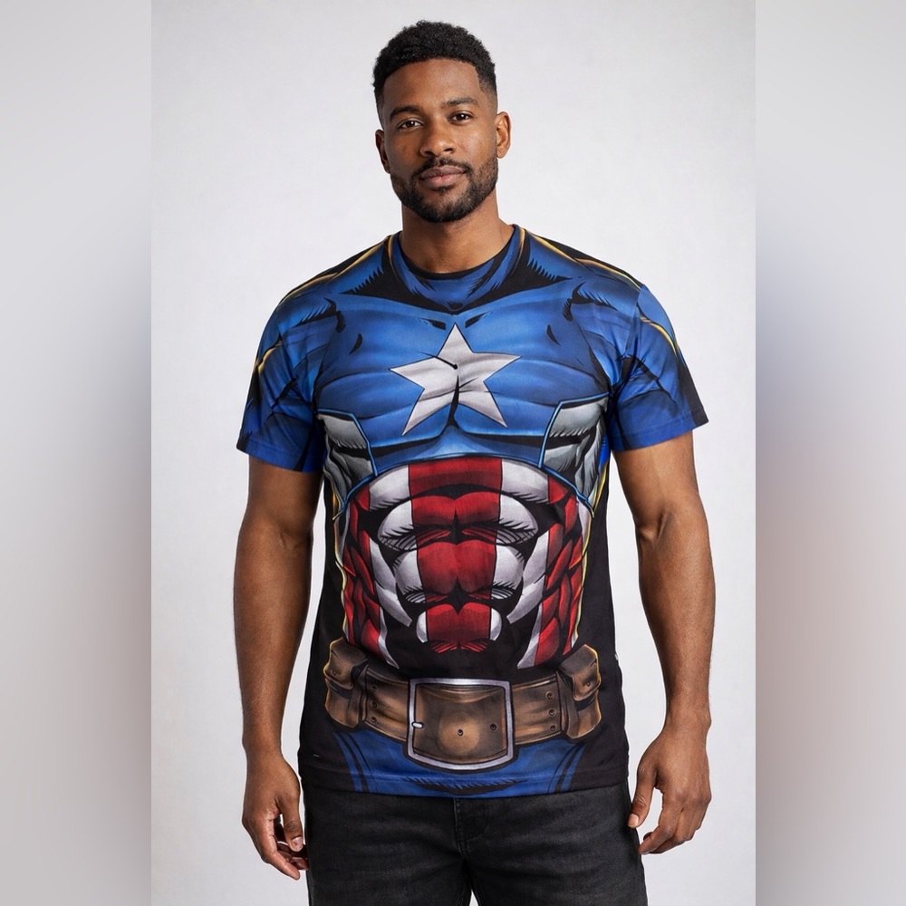 Marvel Captain America Graphic T-Shirt Men’s Size L Superhero Tee
